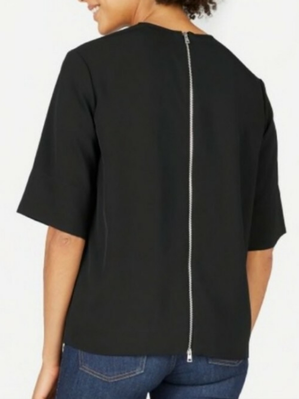 🔴SALE! Everlane Black Japanese GoWeave Back-Zip Adjustable Oversized Tee Size 8